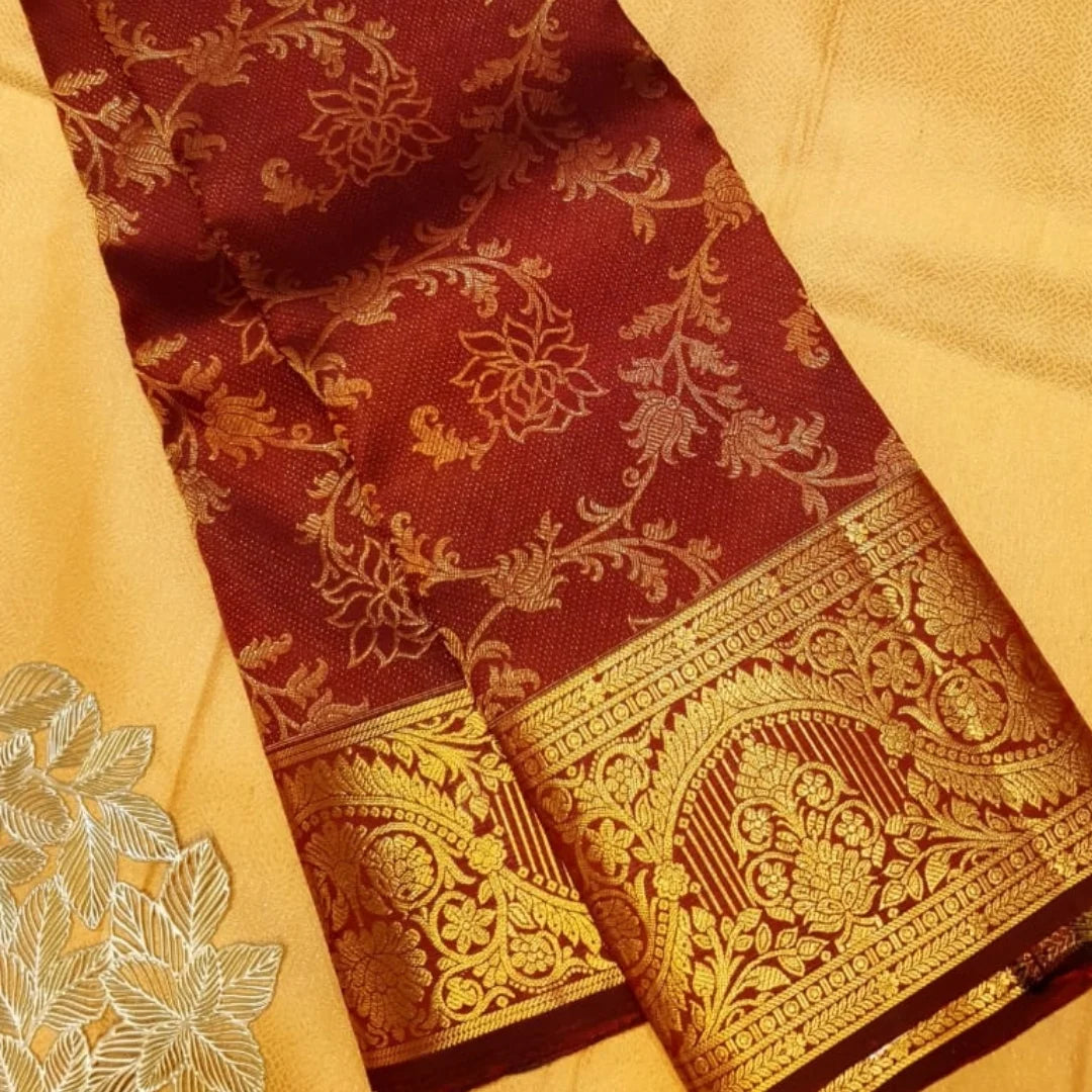 Effulgent Wine Soft Banarasi Silk Saree With Eclat Blouse Piece