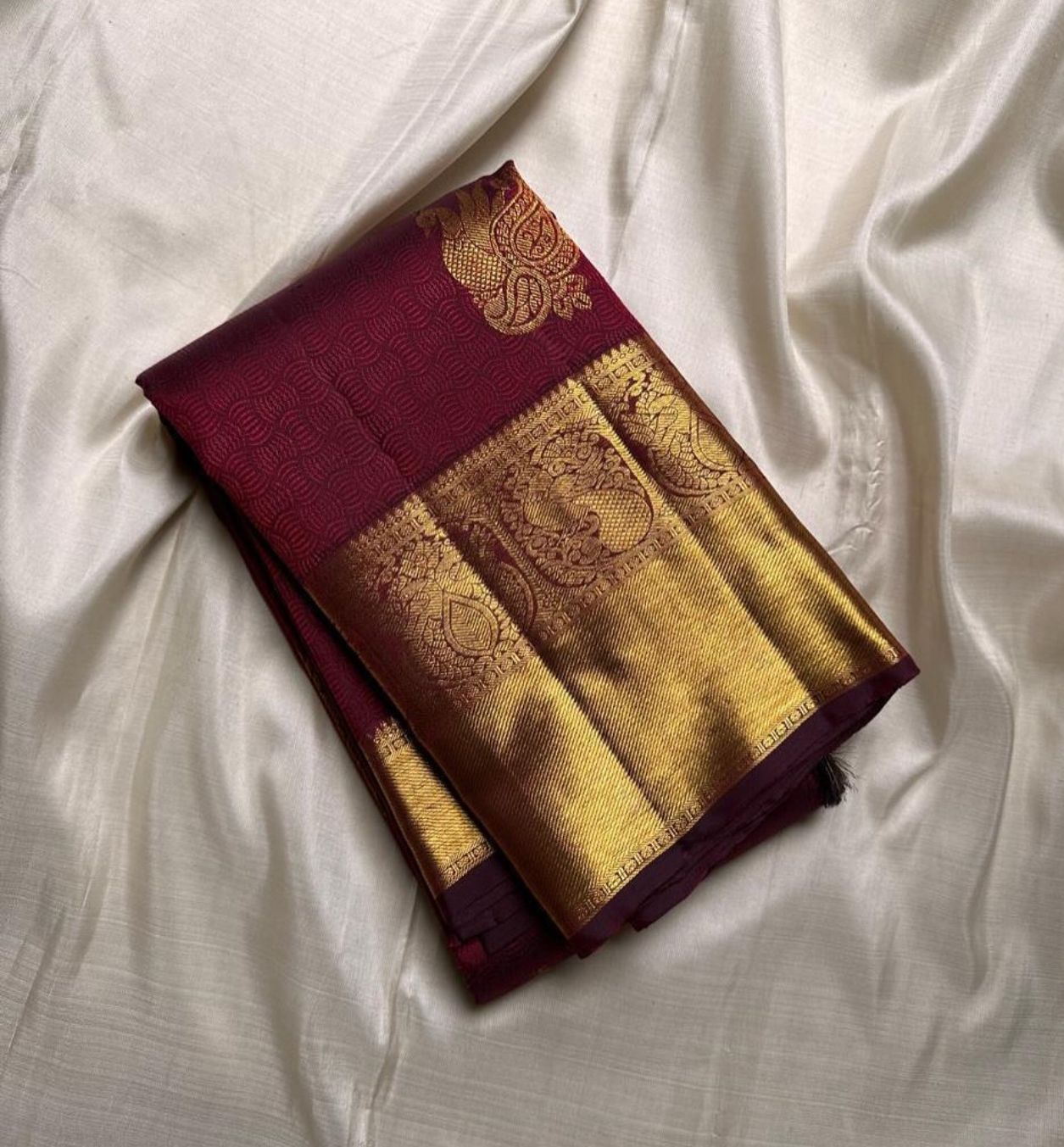 Serendipity Maroon Soft Banarasi Silk Saree With Winsome Blouse Piece