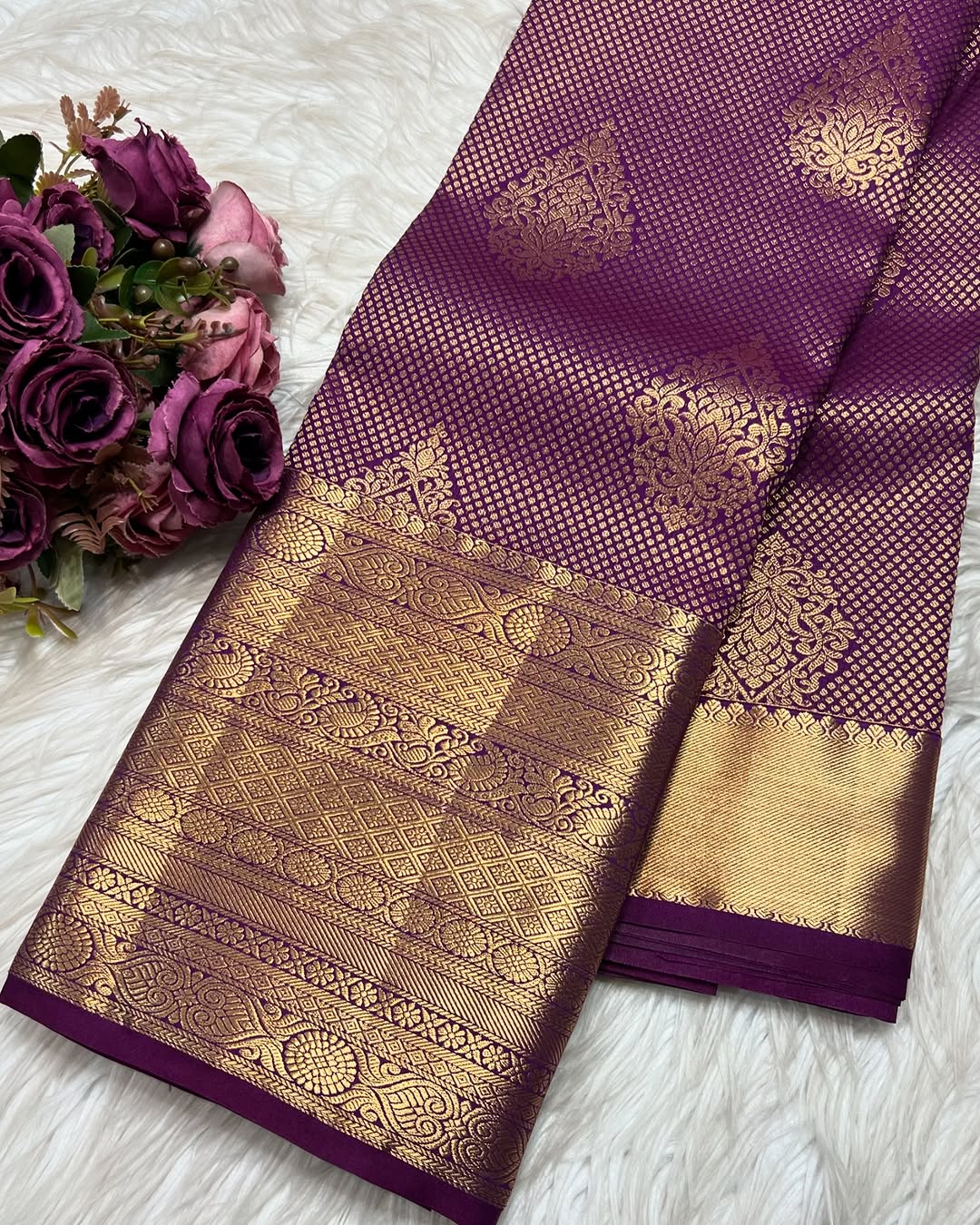 Posh Purple Soft Banarasi Silk Saree With Scrumptious Blouse Piece