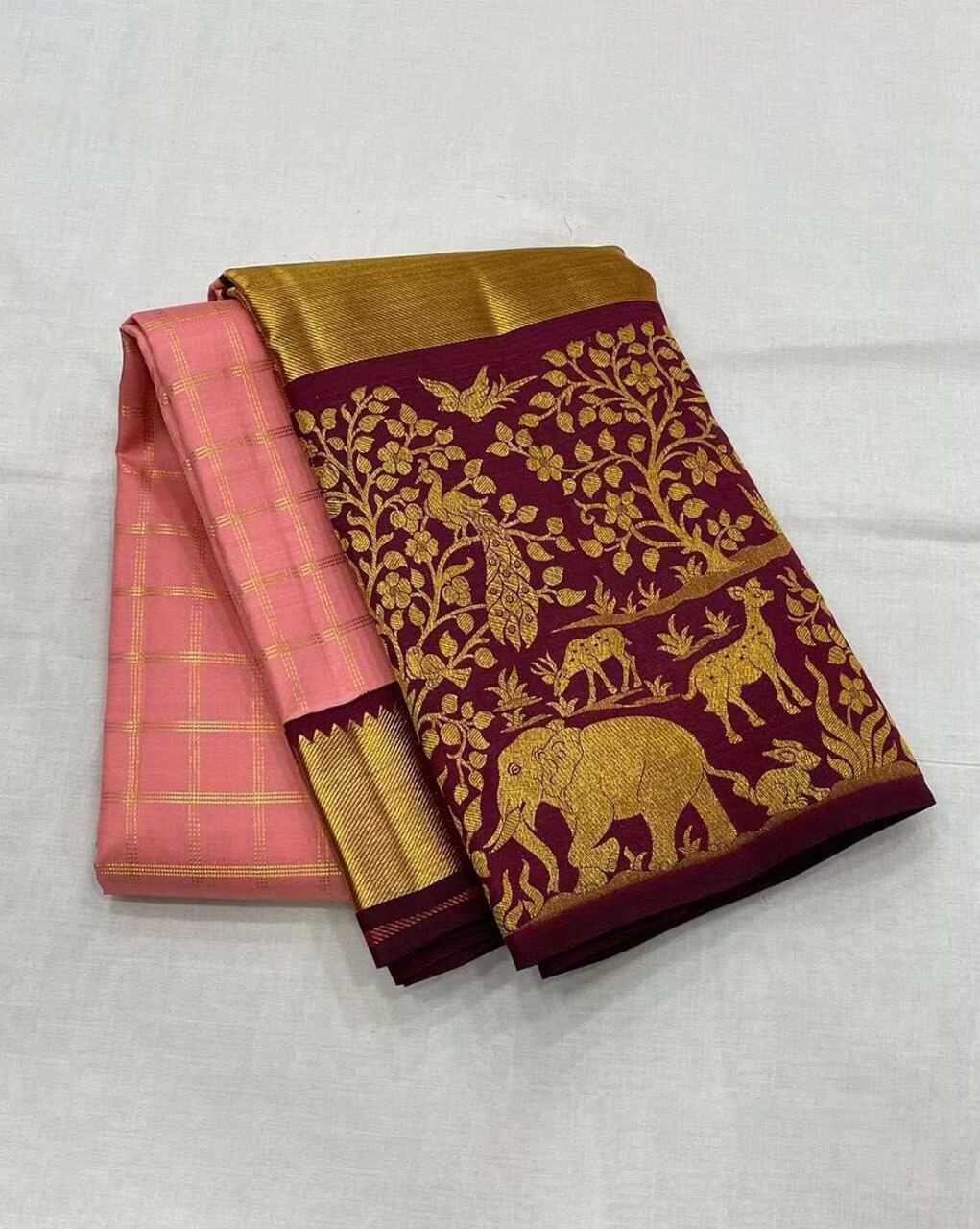 Felicitous Pink Soft Silk Saree With Winsome Blouse Piece