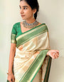 Bewitching Green Soft Silk Saree With Ebullience Blouse Piece