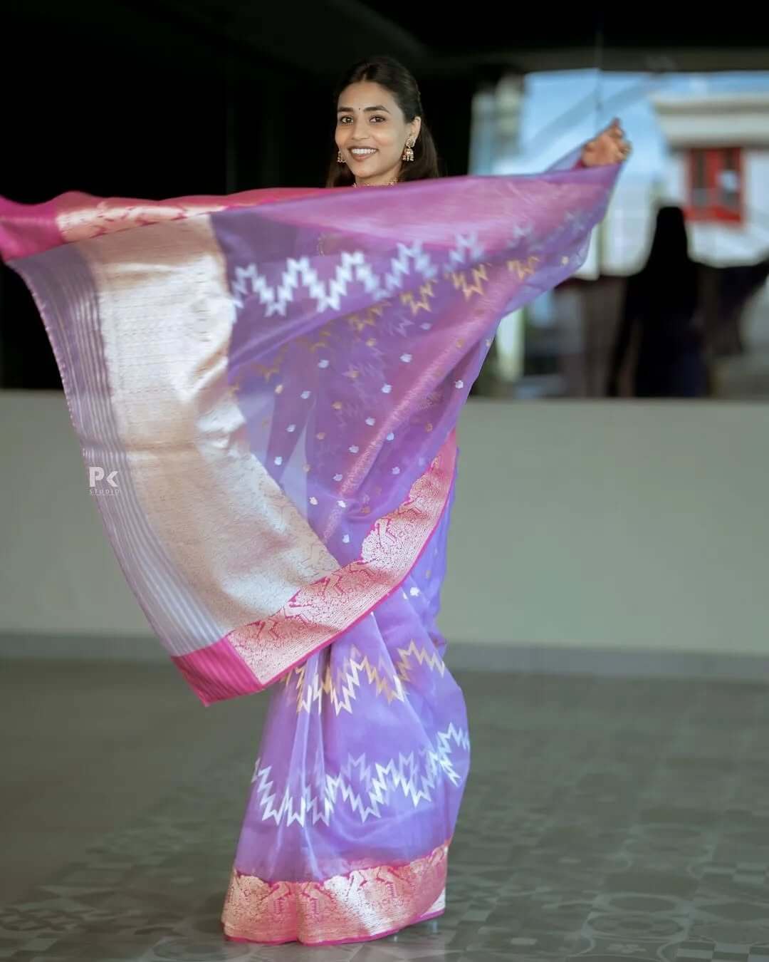 Magnetic Lavender Cotton Silk Saree With Evanescent Blouse Piece