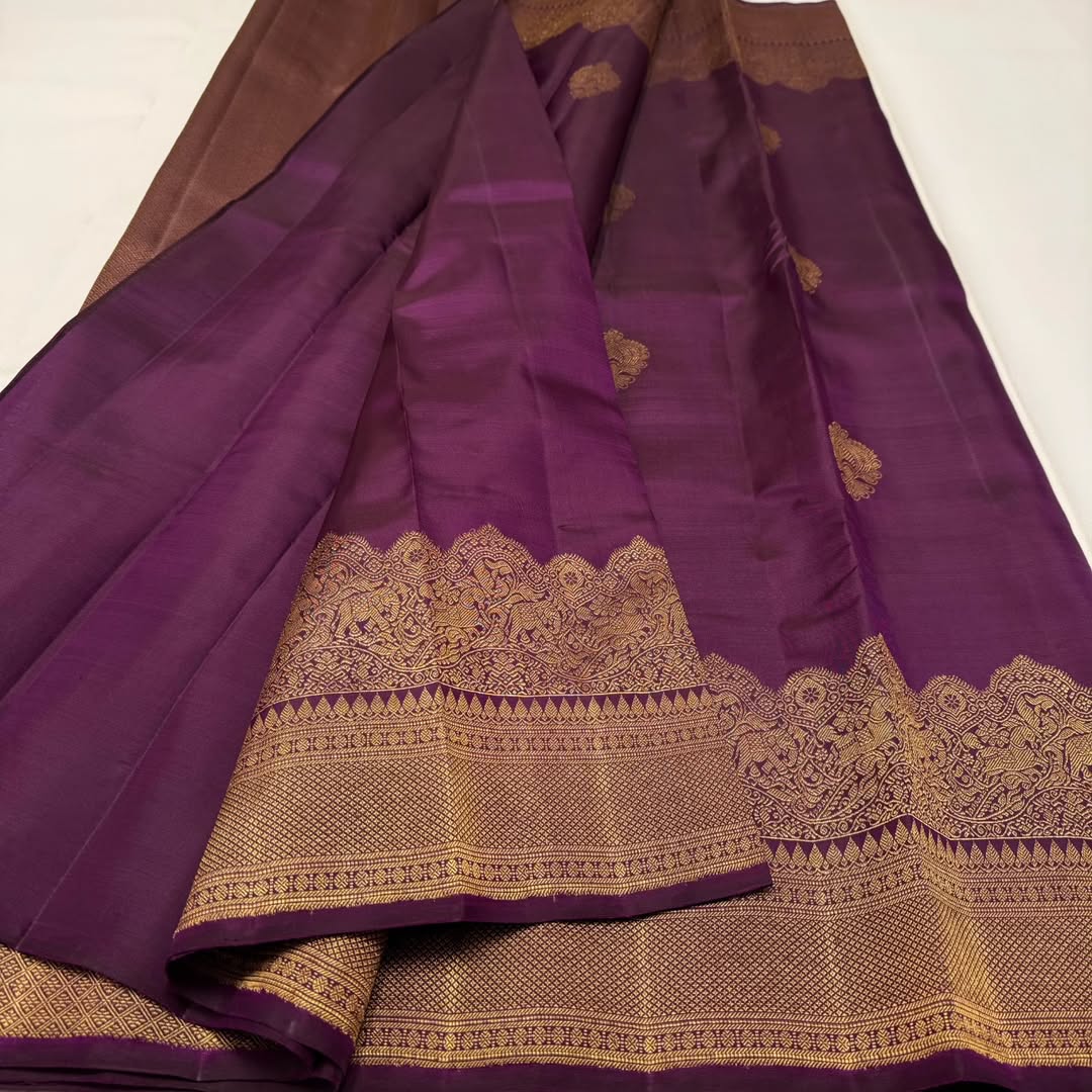 Pleasurable Purple Soft Banarasi Silk Saree With Lissome Blouse Piece