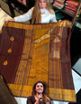 Tremendous Brown Soft Banarasi Silk Saree With Beleaguer Blouse Piece