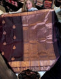 Improbable Purple Soft Banarasi Silk Saree With Glittering Blouse Piece