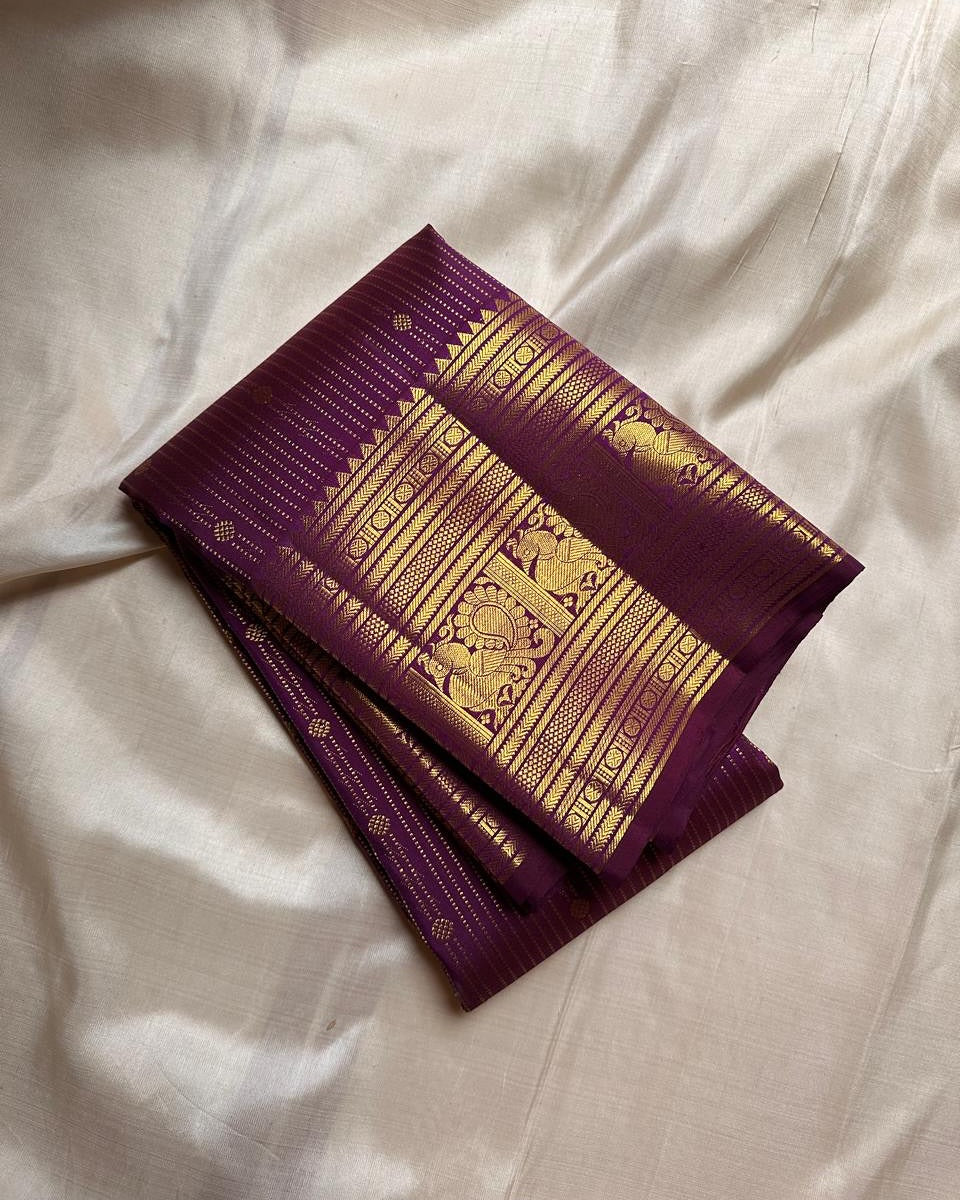 Pulsating Purple Soft Banarasi Silk Saree With Embellished Blouse Piece