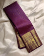Pulsating Purple Soft Banarasi Silk Saree With Embellished Blouse Piece