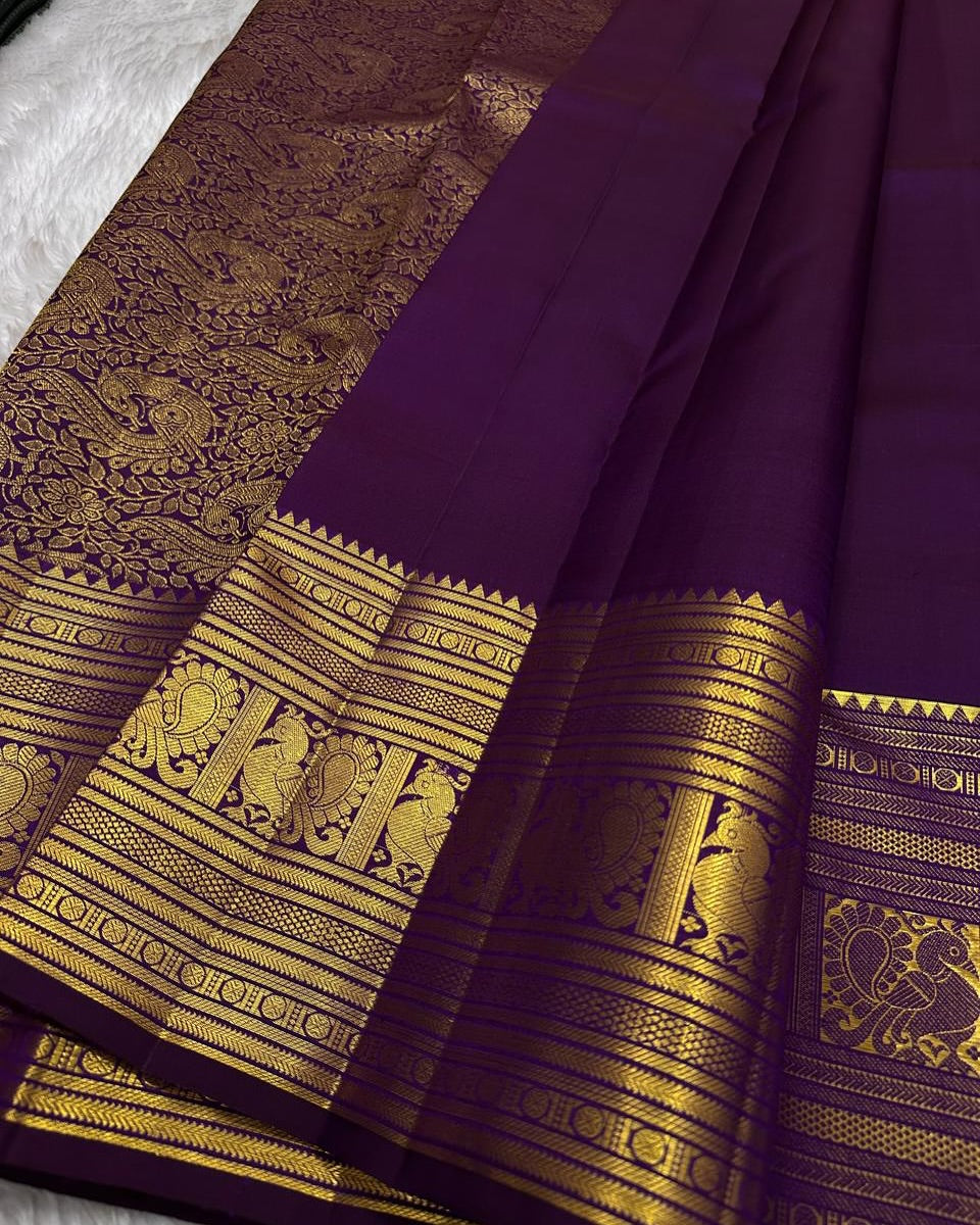 Pulsating Purple Soft Banarasi Silk Saree With Embellished Blouse Piece