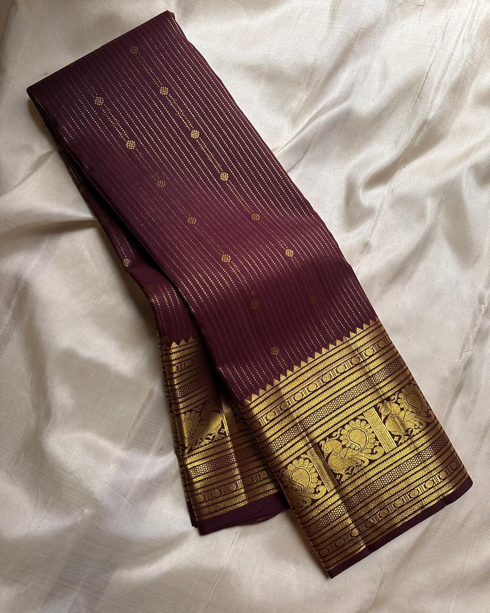 Radiant Wine Soft Banarasi Silk Saree With Cynosure Blouse Piece