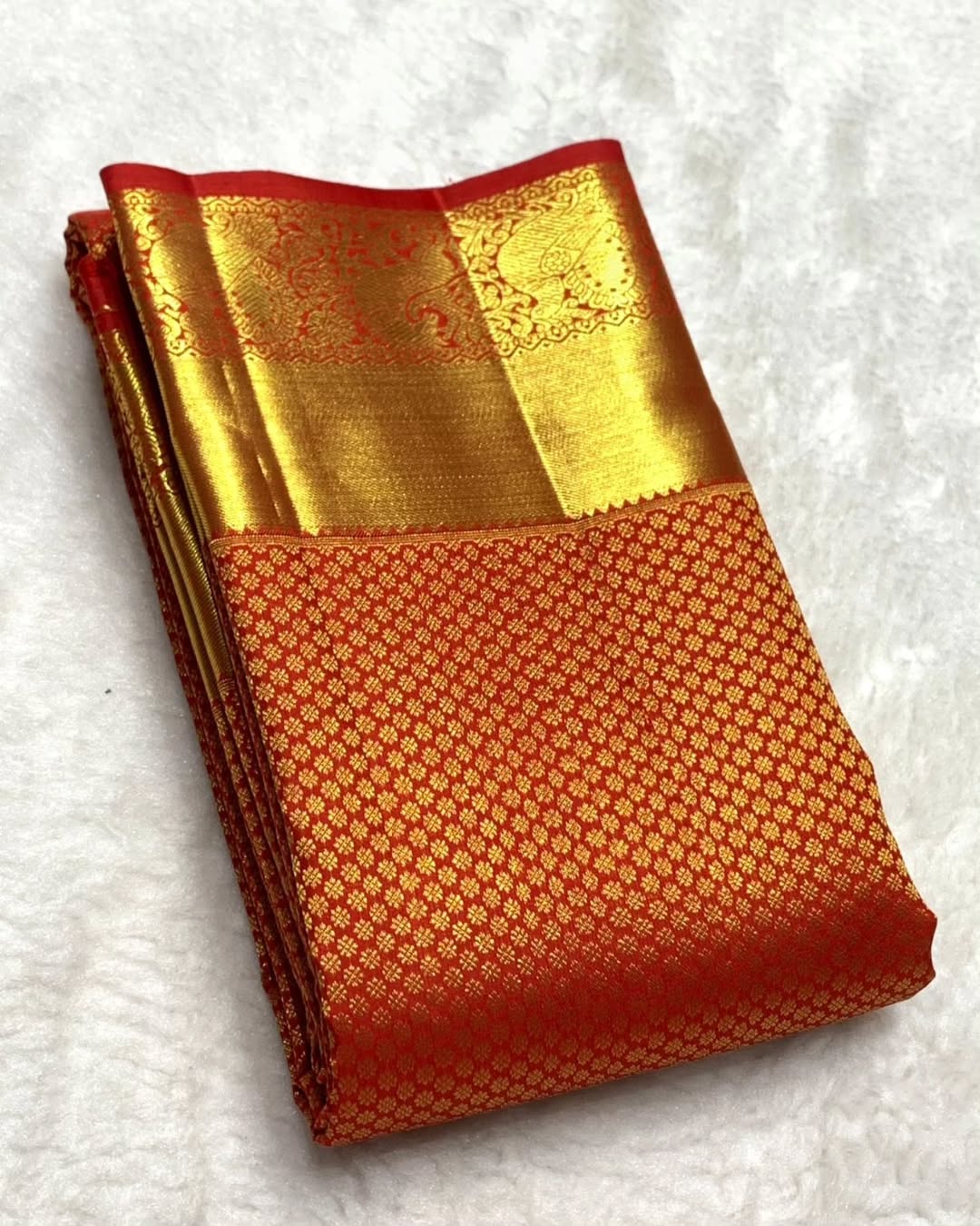 Lassitude Red Soft Banarasi Silk Saree With Cynosure Blouse Piece