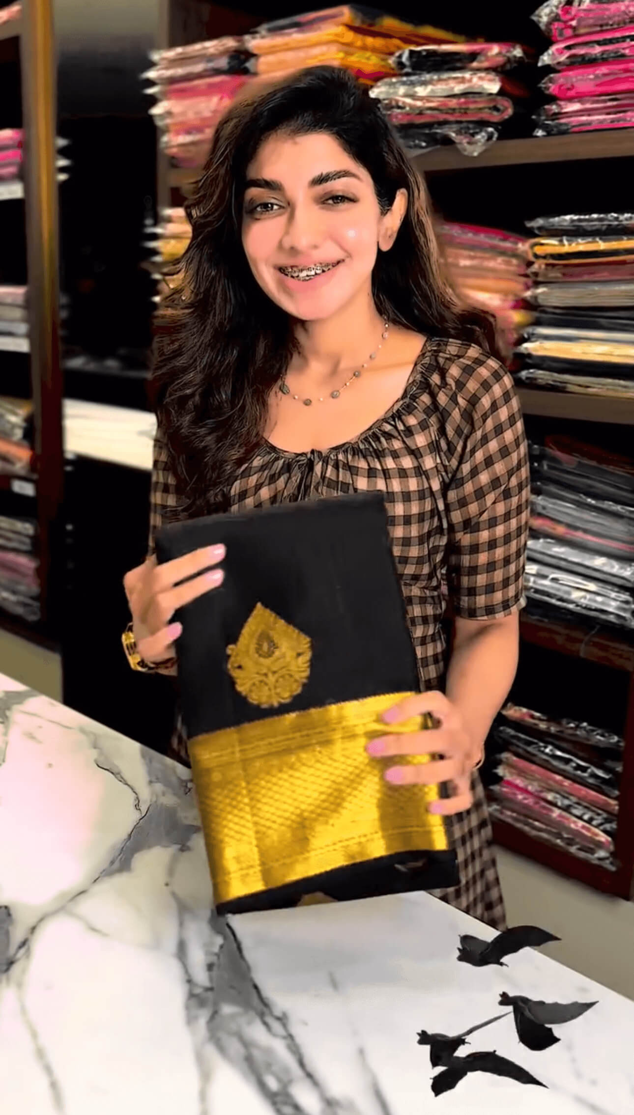 Embellished Black Soft Banarasi Silk Saree With Lissome Blouse Piece