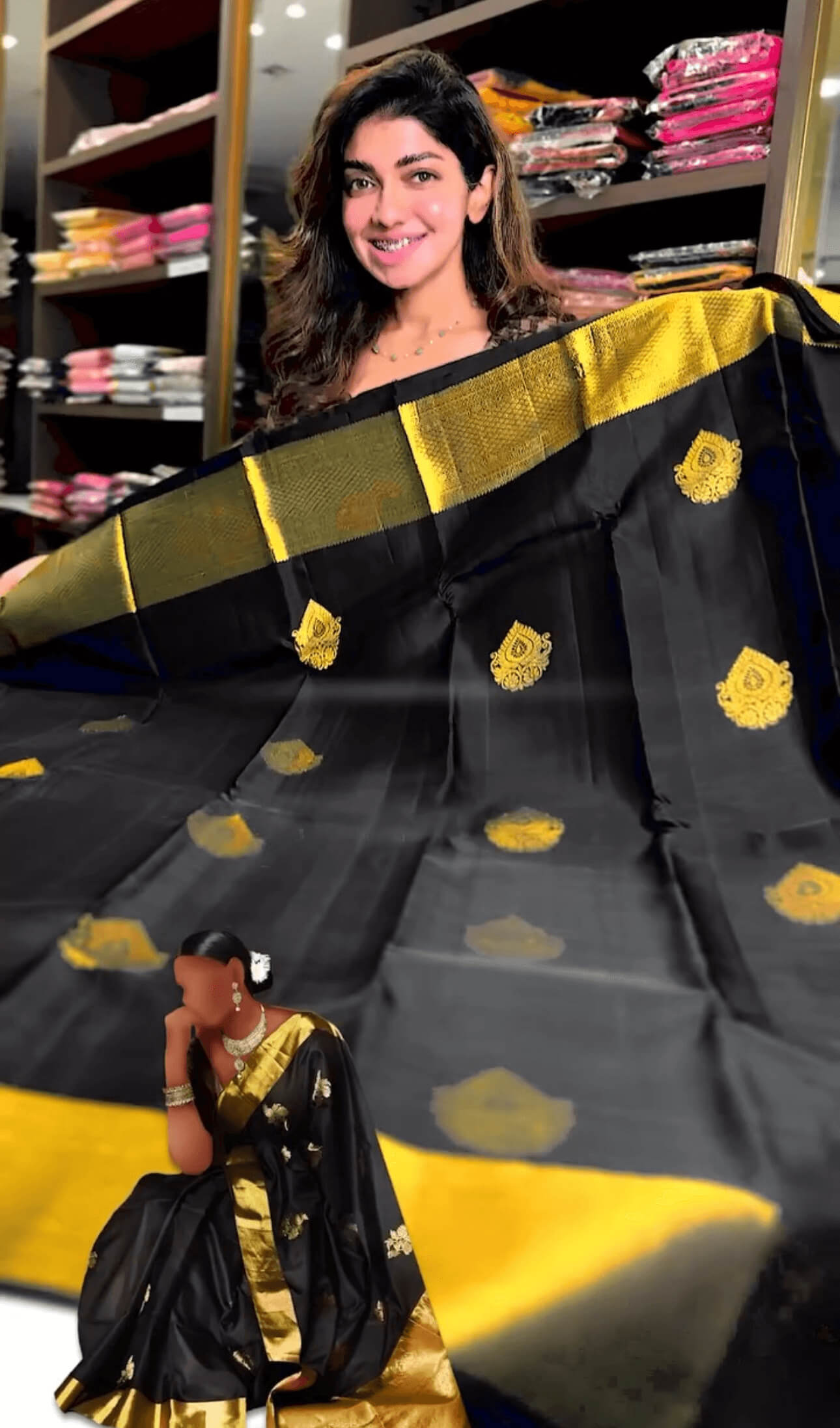 Embellished Black Soft Banarasi Silk Saree With Lissome Blouse Piece