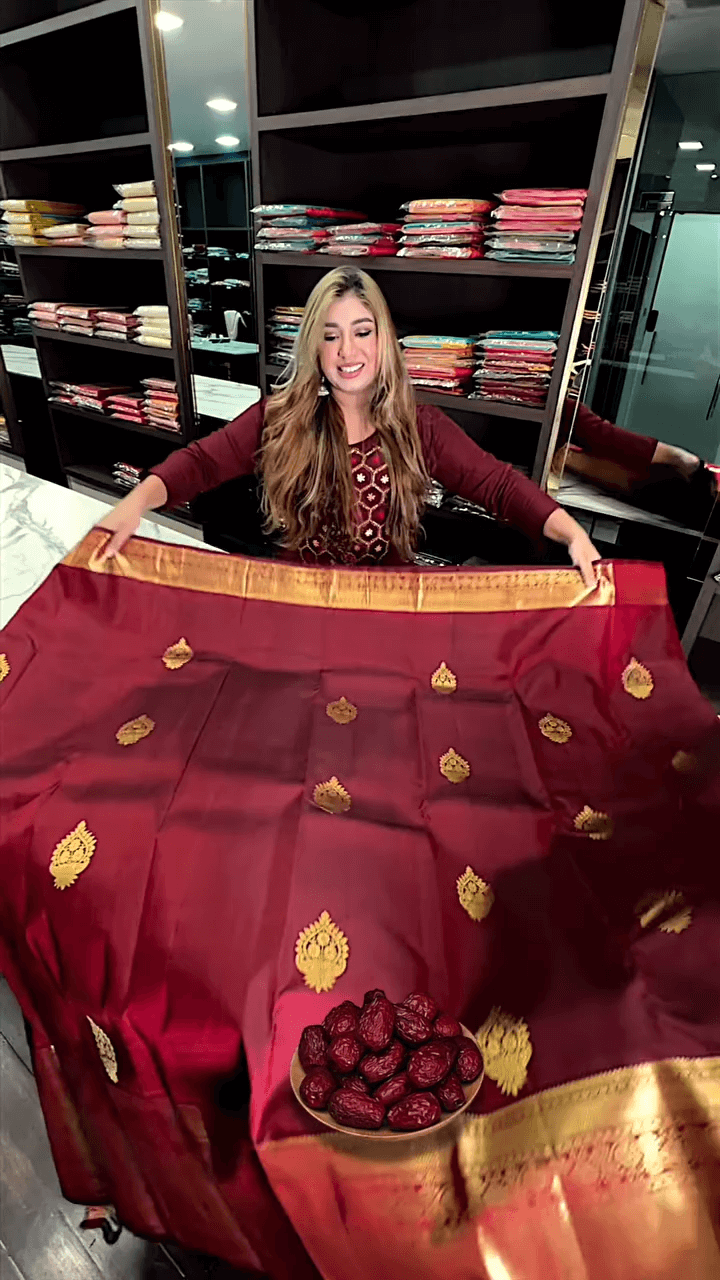 Precious Maroon Soft Banarasi Silk Saree With Incredible Blouse Piece