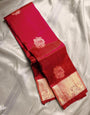 Fragrant Red Soft Banarasi Silk Saree With Smashing Blouse Piece