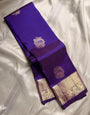 Glowing Royal Blue Soft Banarasi Silk Saree With Admirable Blouse Piece