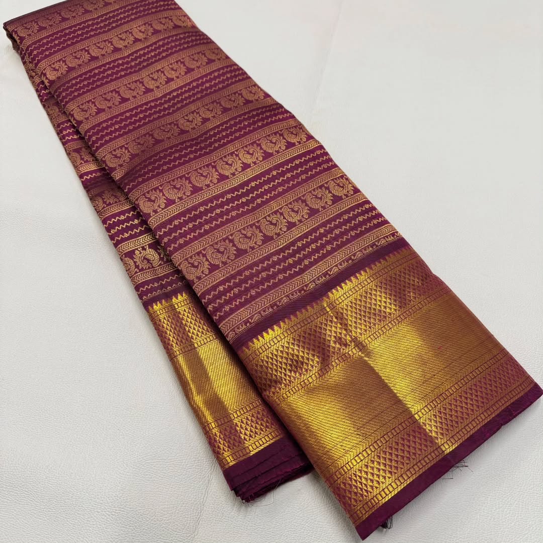Improbable Purple Soft Banarasi Silk Saree With Jazzy Blouse Piece