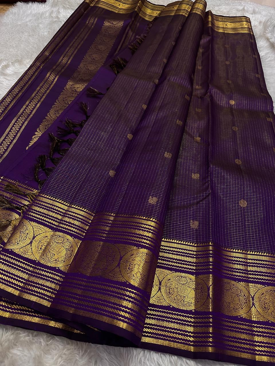 Brood Purple Soft Banarasi Silk Saree With Effulgent Blouse Piece