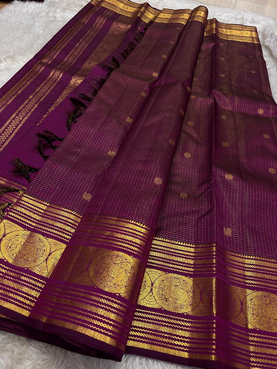 Panoply Wine Soft Banarasi Silk Saree With Magnificat Blouse Piece