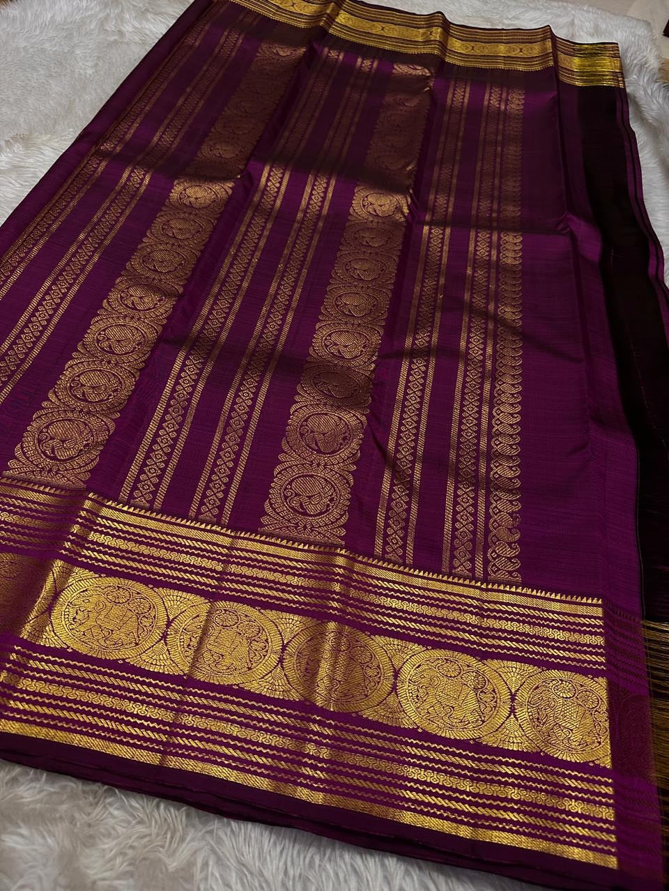 Panoply Wine Soft Banarasi Silk Saree With Magnificat Blouse Piece