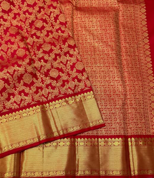 Murmurous Red Soft Banarasi Silk Saree With Prominent Blouse Piece