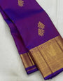 Grandiose Purple Soft Banarasi Silk Saree With Majestic Blouse Piece