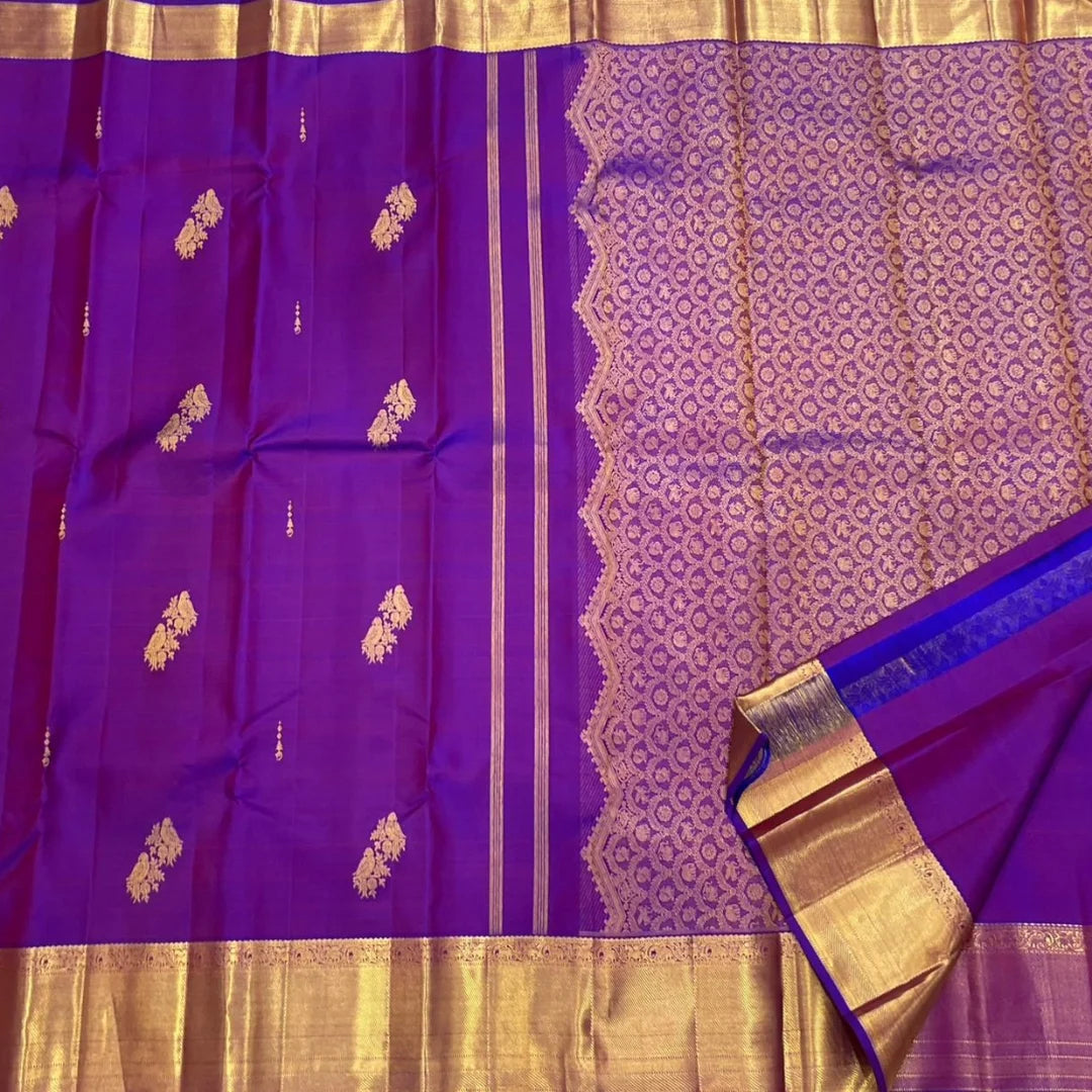 Grandiose Purple Soft Banarasi Silk Saree With Majestic Blouse Piece