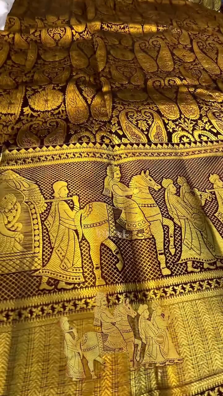 Outstanding Brown Soft Banarasi Silk Saree With Verdant Blouse Piece