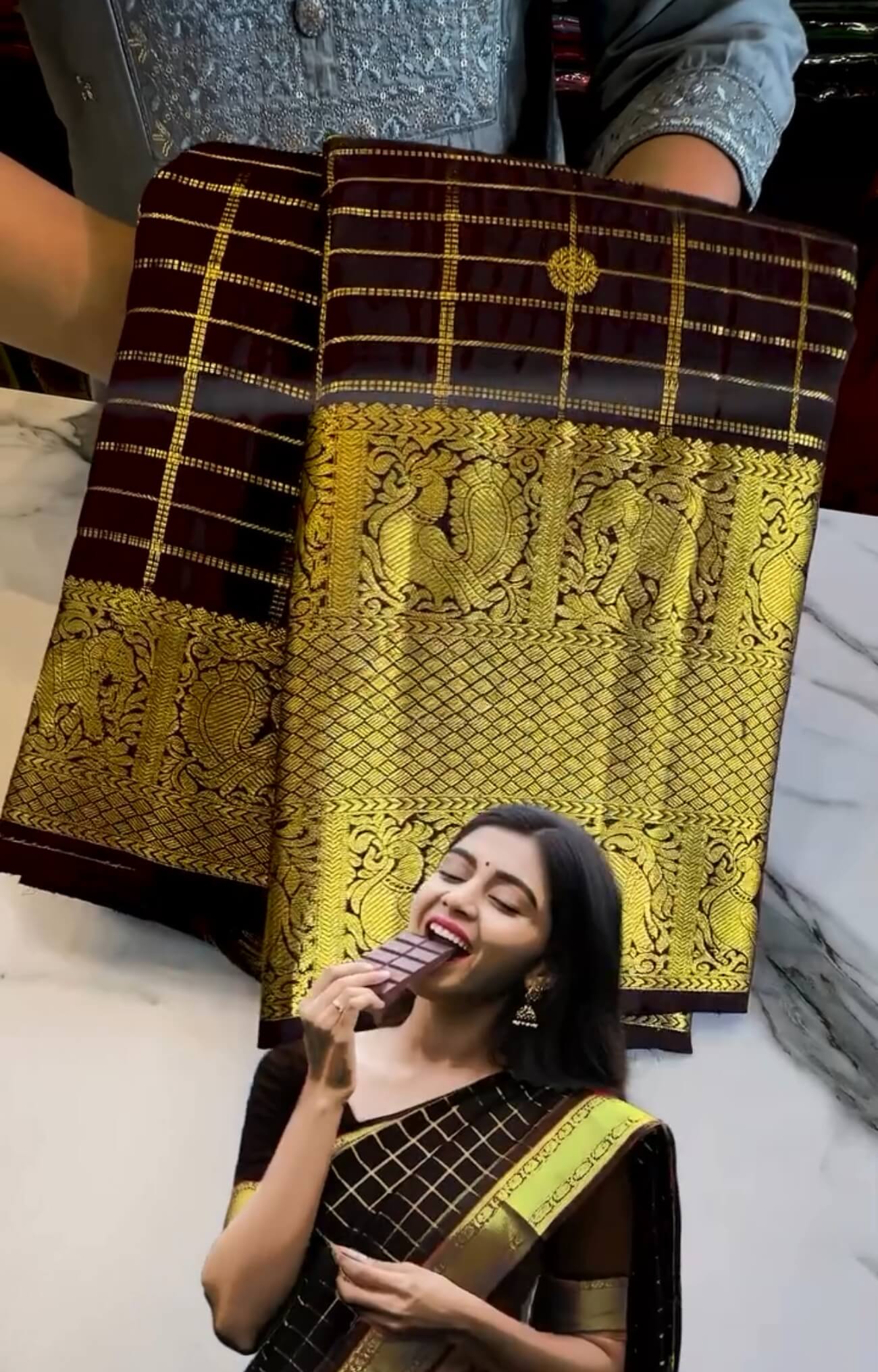 Incomparable Brown Soft Banarasi Silk Saree With Glamorous Blouse Piece