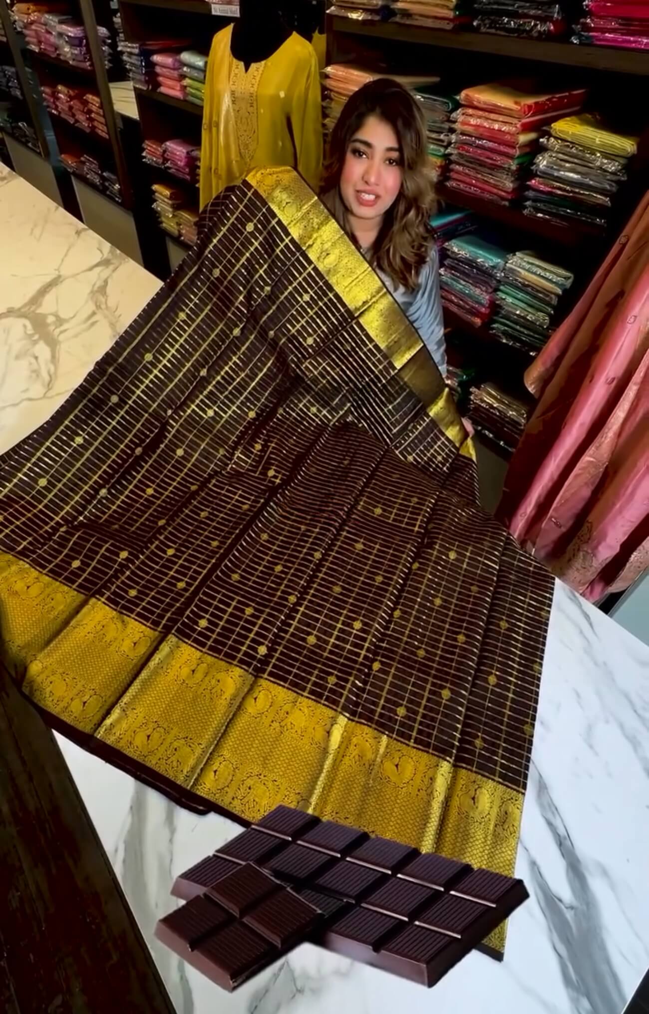 Incomparable Brown Soft Banarasi Silk Saree With Glamorous Blouse Piece
