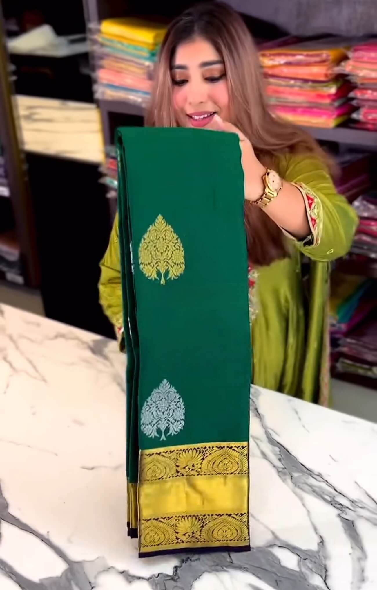 Imaginative Dark Green Soft Banarasi Silk Saree With Susurrous Blouse Piece