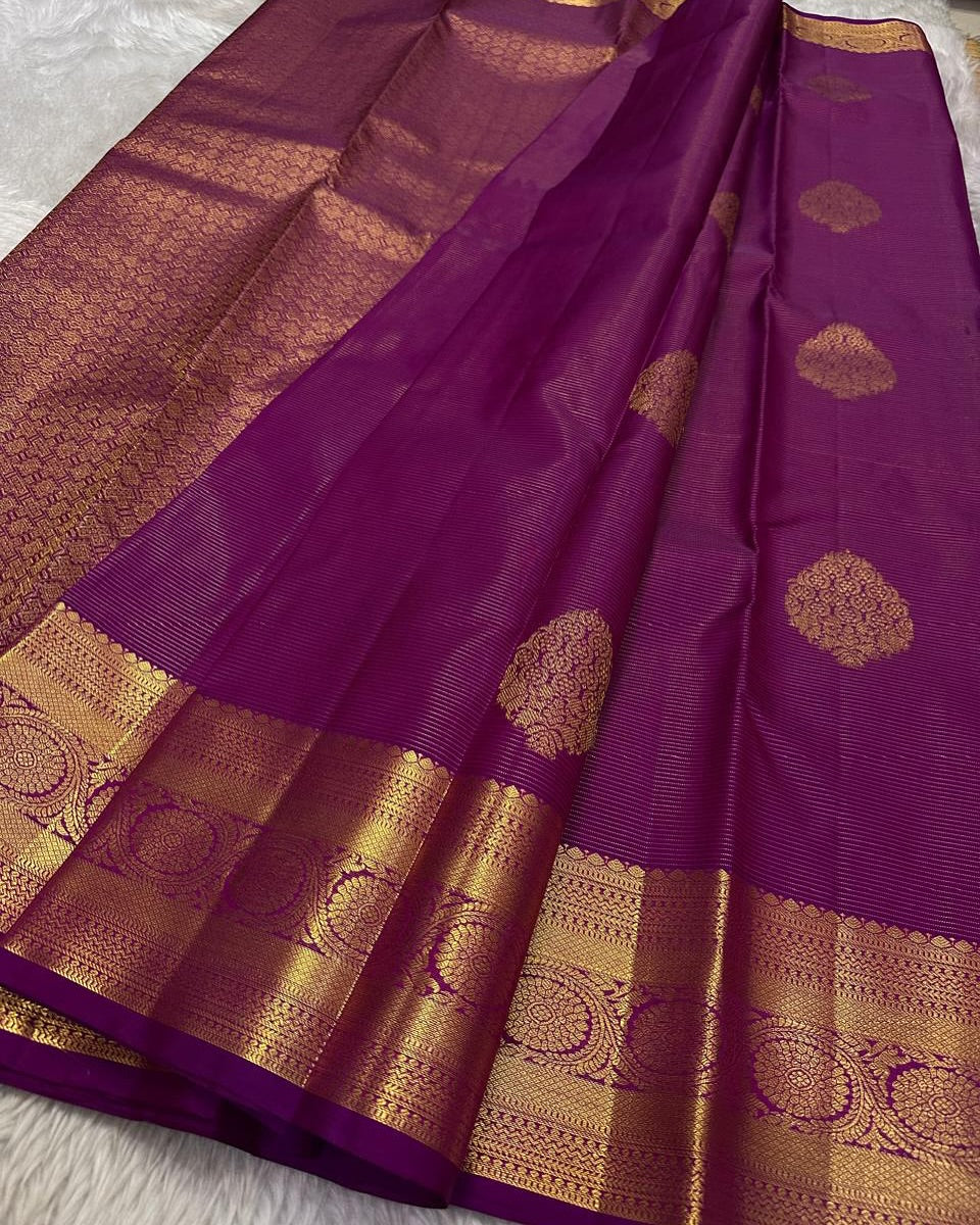 Stylish Magenta Soft Banarasi Silk Saree With Amazing Blouse Piece