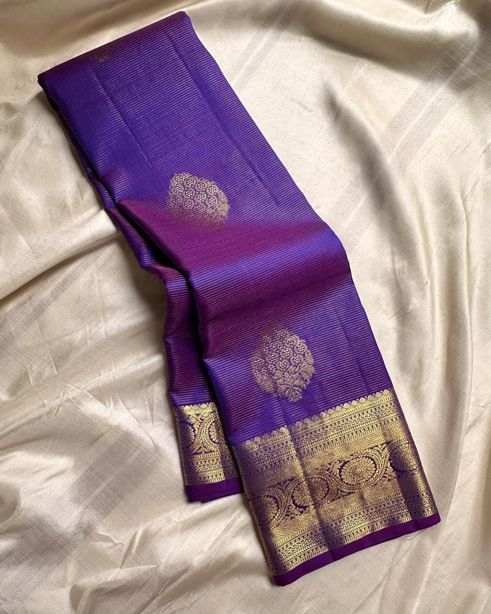 Scrumptious Purple Soft Banarasi Silk Saree With Proficient Blouse Piece