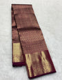 Opulent Purple Soft Banarasi Silk Saree With Eclat Blouse Piece