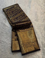 Lagniappe Wine Pure Zari Weaving Banarasi Silk Saree With Groovy Blouse Piece