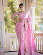 Gratifying Pink Soft Silk Saree With Fancifull Blouse Piece