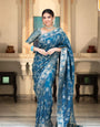 Innovative Rama Soft Silk Saree With Exquisite Blouse Piece