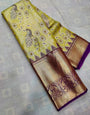 Admirable Mehndi Soft Silk Saree With Forbearance Blouse Piece