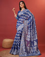 Scintilla Royal Blue Cotton Silk Saree With Resplendent Blouse Piece