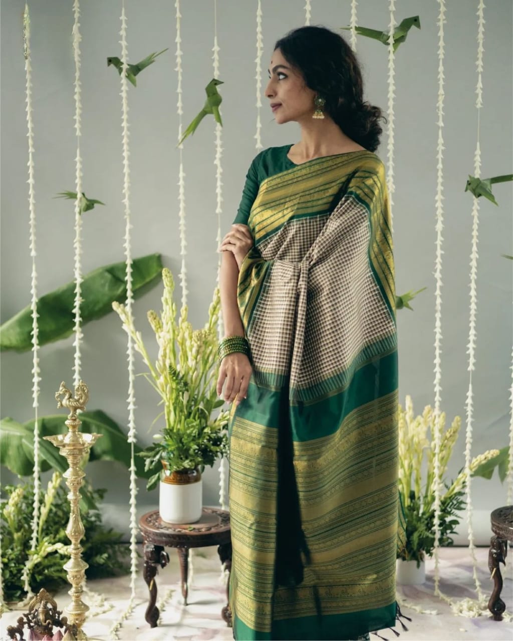 Charming Grey Soft Silk Saree With Fairytale Blouse Piece