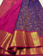 Propinquity Purple Soft Banarasi Silk Saree With Confounding Blouse Piece