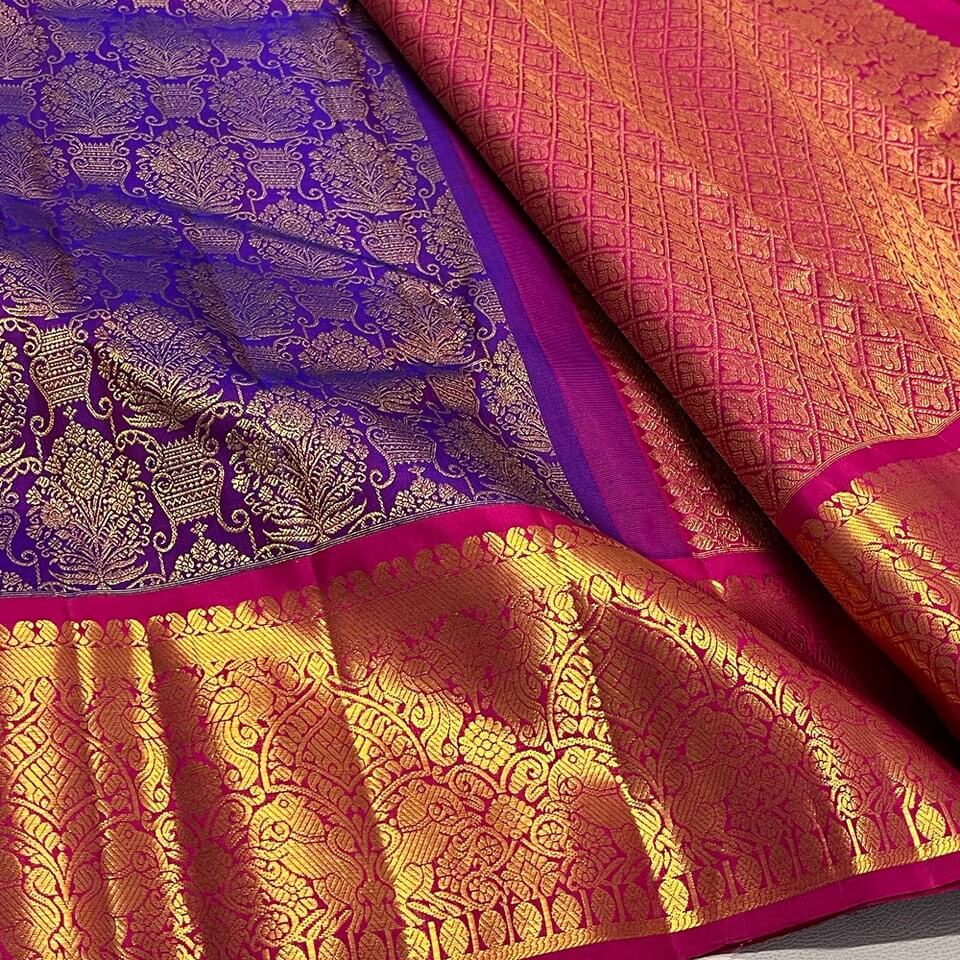 Propinquity Purple Soft Banarasi Silk Saree With Confounding Blouse Piece