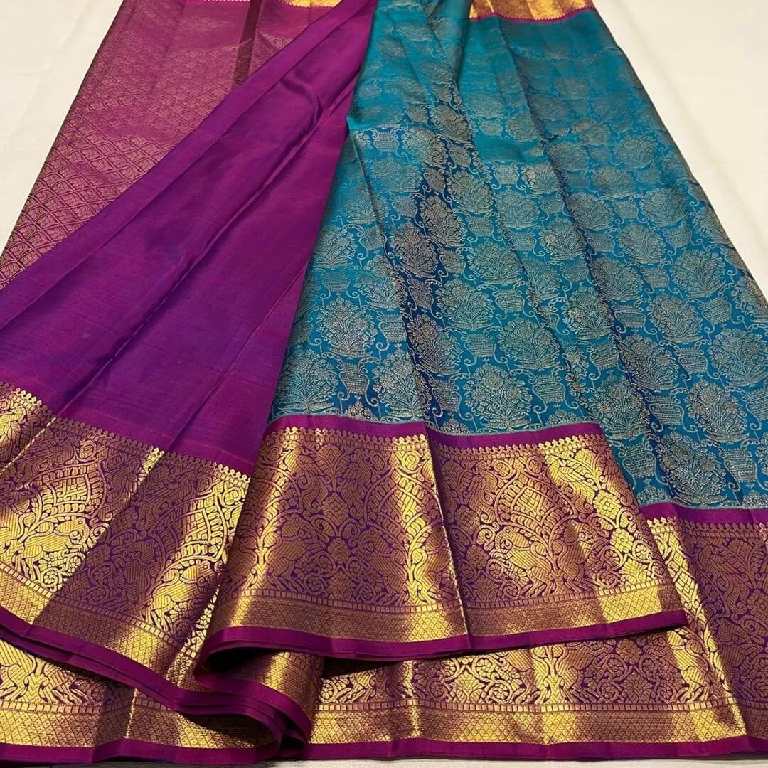 Exuberant Rama Soft Banarasi Silk Saree With Jubilant Blouse Piece