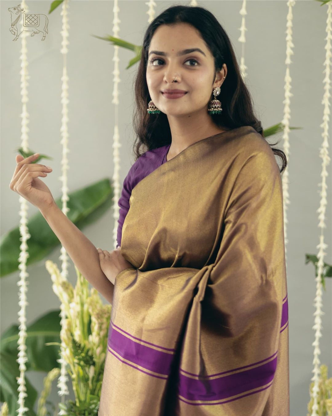 Whimsical Dark Beige Soft Silk Saree With Zephyr Blouse Piece