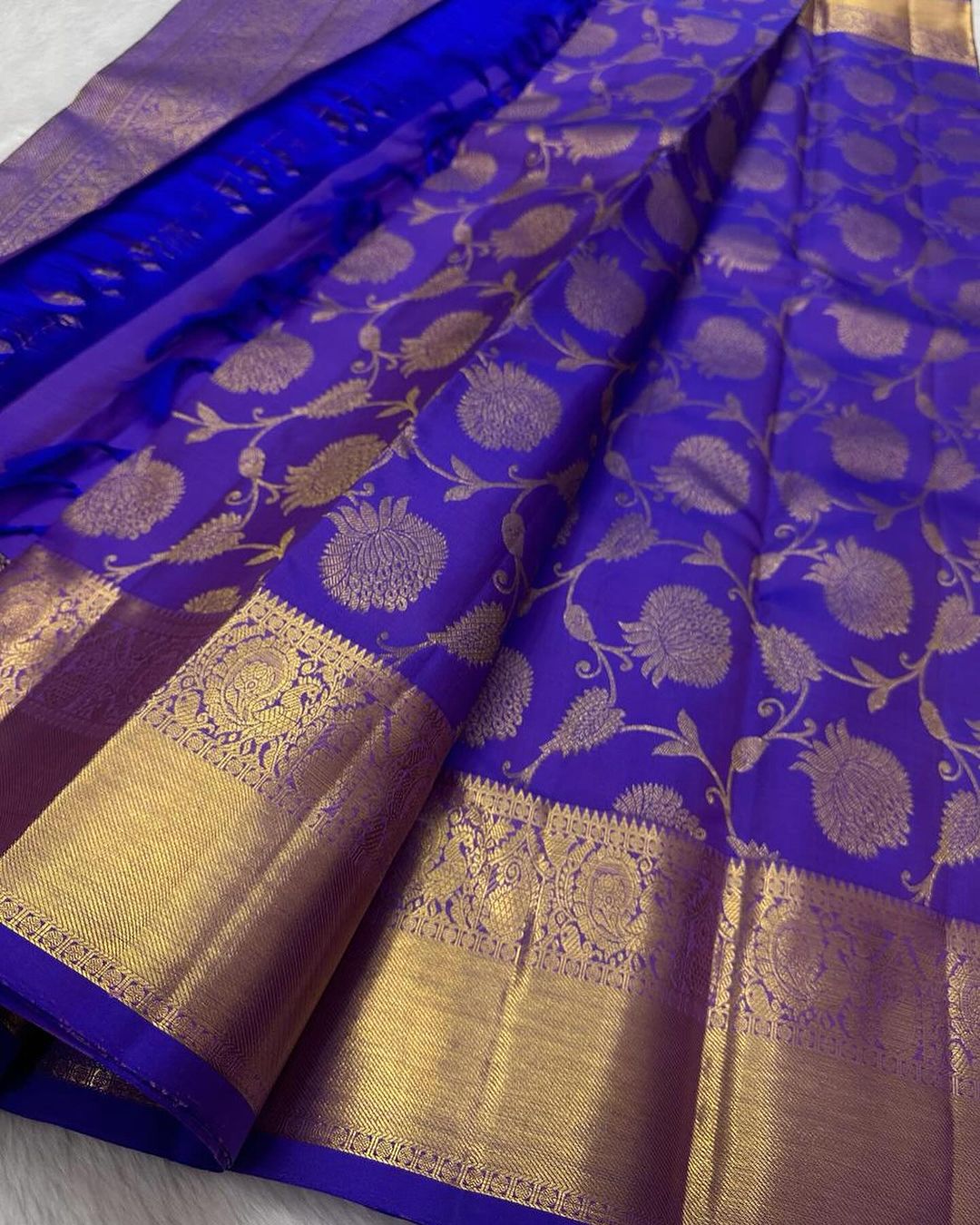 Propinquity Royal Blue Soft Banarasi Silk Saree With Dalliance Blouse Piece