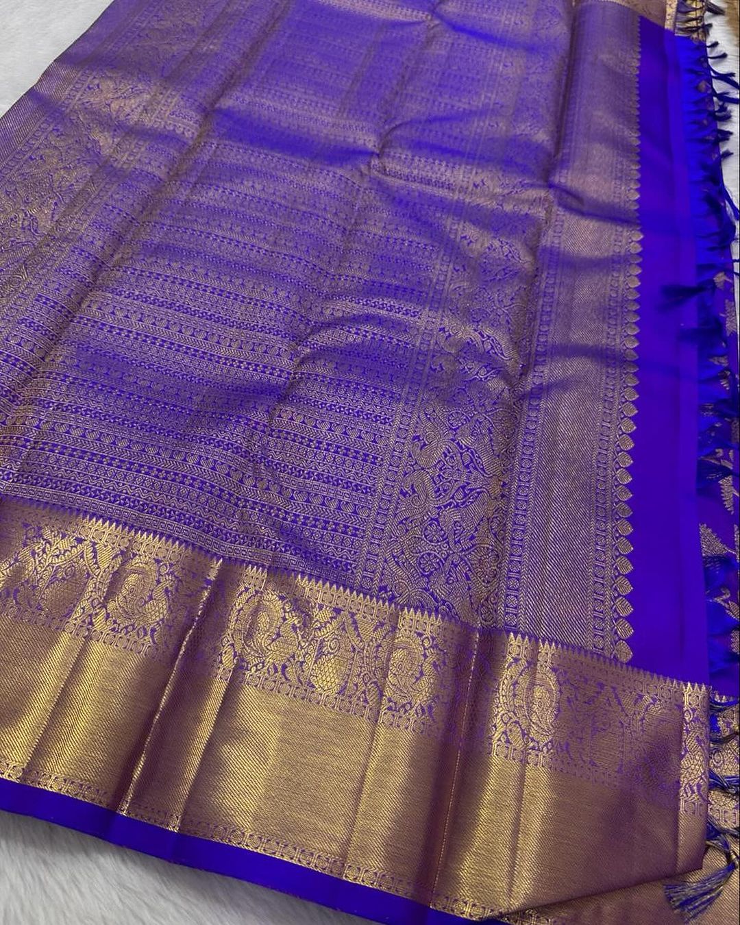 Propinquity Royal Blue Soft Banarasi Silk Saree With Dalliance Blouse Piece