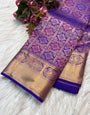 Ephemeral Purple Soft Banarasi Silk Saree With Impressive Blouse Piece