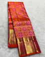 Posh Red Soft Banarasi Silk Saree With Sonorous Blouse Piece