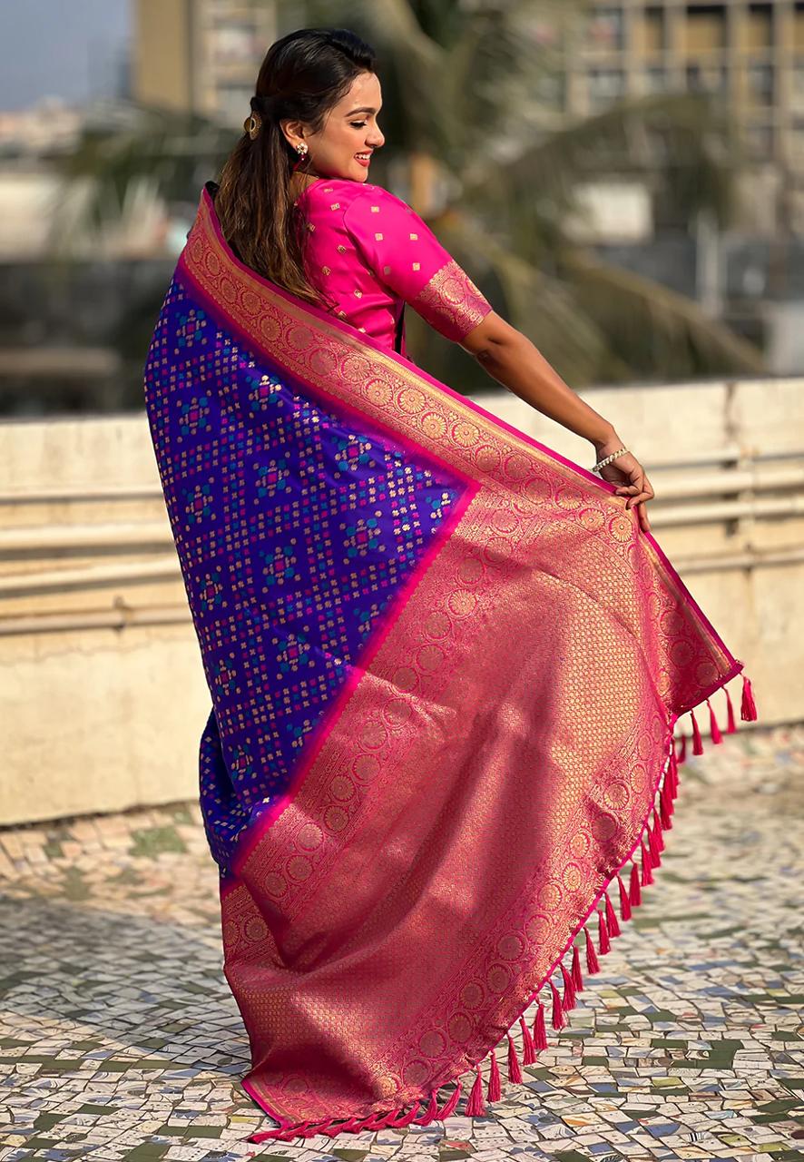 Amiable Royal Purple Soft Silk Saree With Profuse Blouse Piece