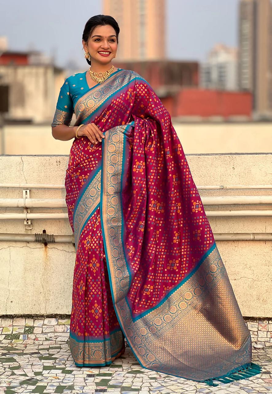 Mellifluous Wine Soft Silk Saree With Sumptuous Blouse Piece