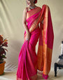 Opulent Dark Pink Patola Silk Saree with Sizzling Blouse Piece